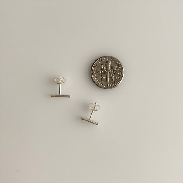 Small Maine 207 Bar Stud Earrings