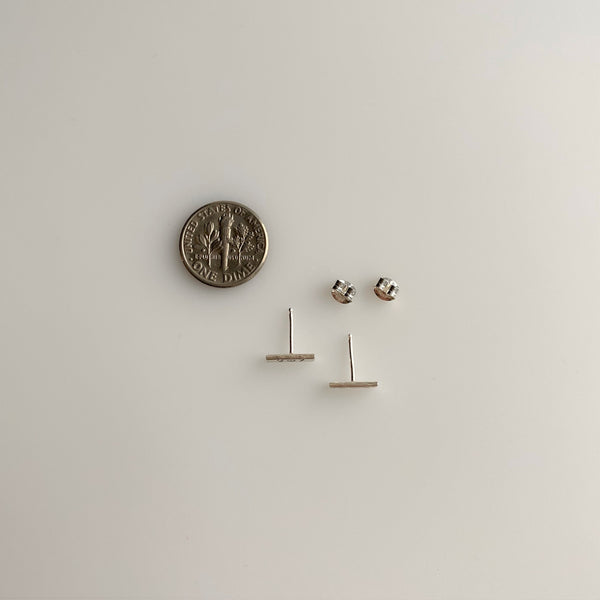 Small Maine Heart 207 Bar Stud Earrings