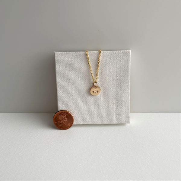 Tiny 1/4" Gold 207 Maine Necklace