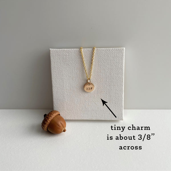 Tiny 1/4" Gold 207 Maine Necklace