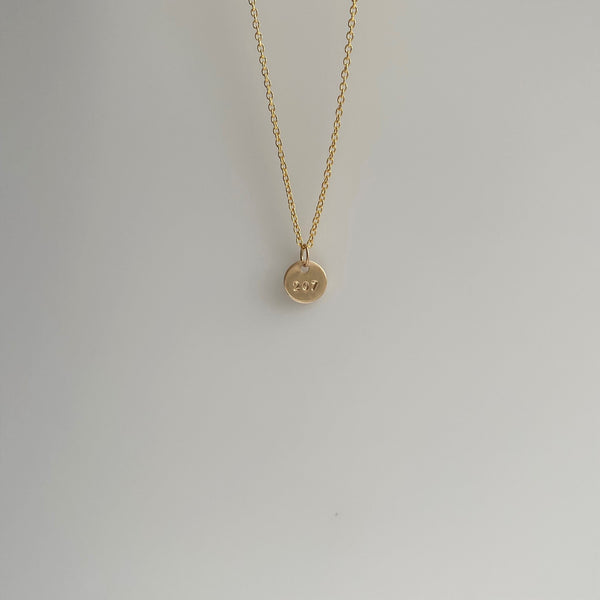 Tiny 1/4" Gold 207 Maine Necklace
