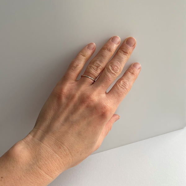 Super Skinny Hammered Twist Sterling Silver Ring