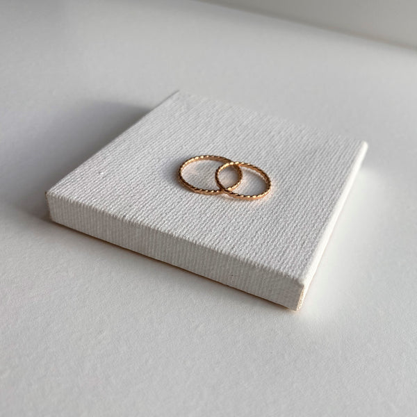 Super Skinny Hammered Twist Gold Ring