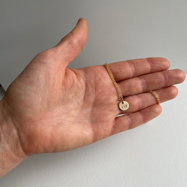 Tiny 1/4" Gold 207 Maine Necklace