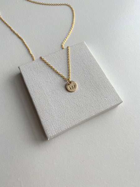 Tiny 1/4" Gold 207 Maine Necklace