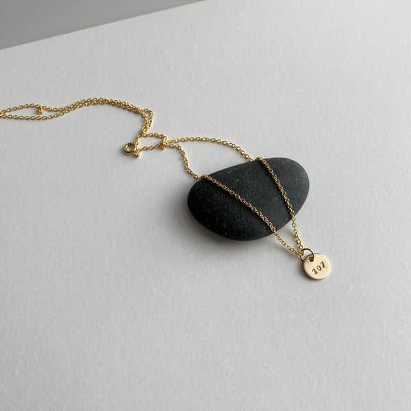 Tiny 1/4" Gold 207 Maine Necklace