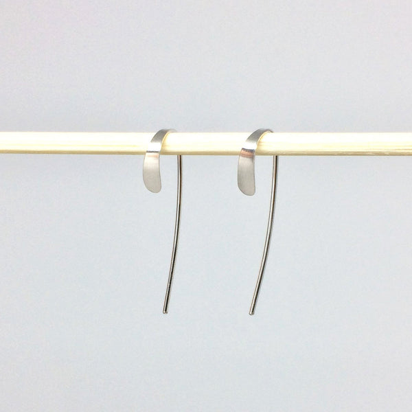 Small Silver Crescent Open Hoops