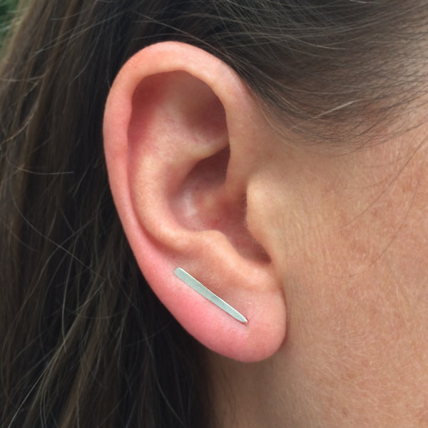 Silver Smooth Straight Ear Climber