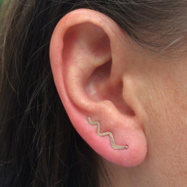 Rose Gold Scribble Ear Climber