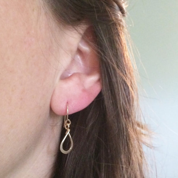 Tiny Gold Teardrop Earring