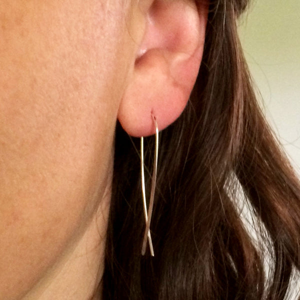 Silver Crossover Open Hoops