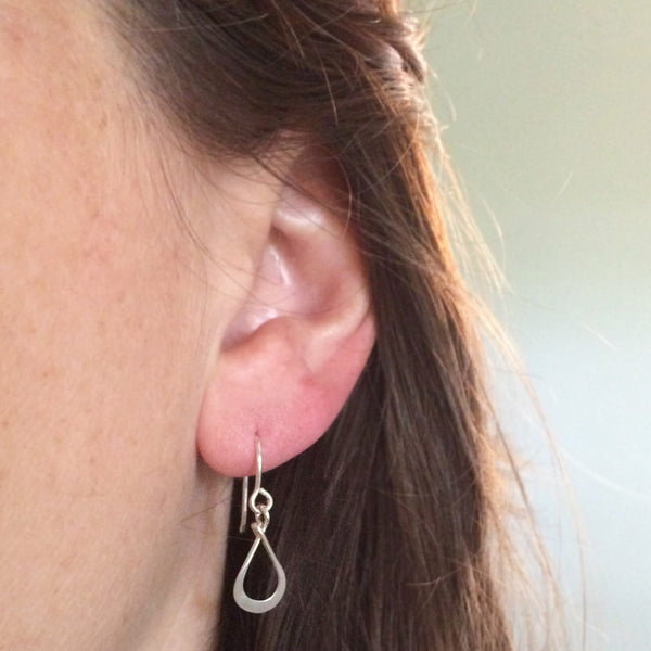 Tiny Silver Teardrop Earring