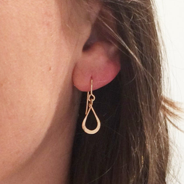 Tiny Rose Gold Teardrop Earring