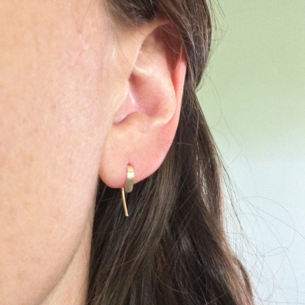 Tiny Gold Crescent Open Hoops