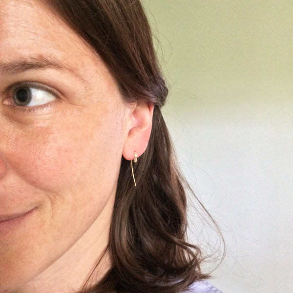 Gold Small Crescent Open Hoops