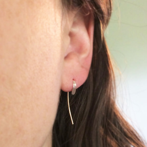 Rose Gold Small Crescent Open Hoops