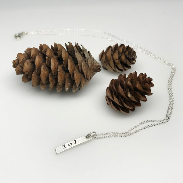 Maine 207 Heart Bar Necklace