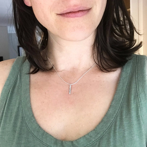 Maine 207 Heart Bar Necklace