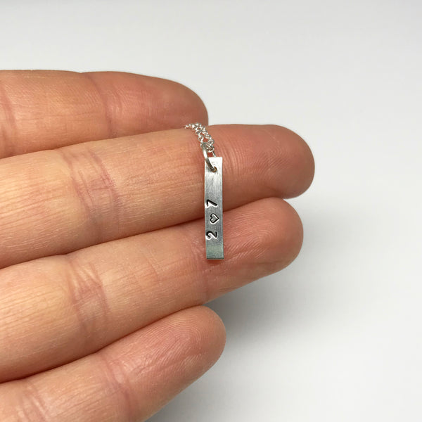 Maine 207 Heart Bar Necklace