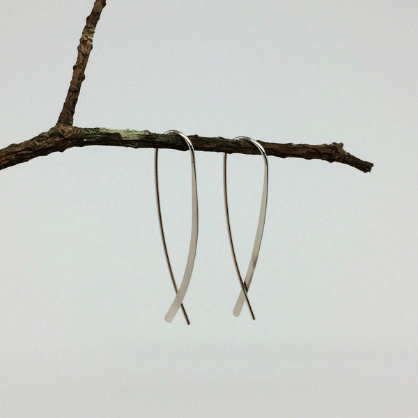 Silver Crossover Open Hoops