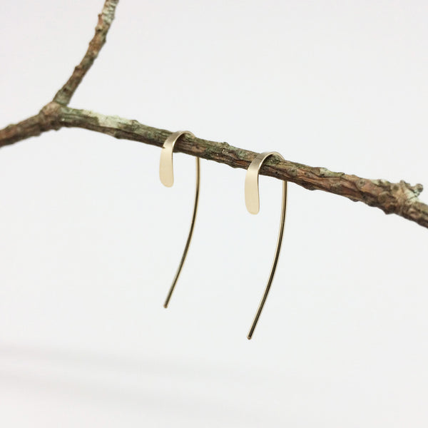 Gold Small Crescent Open Hoops