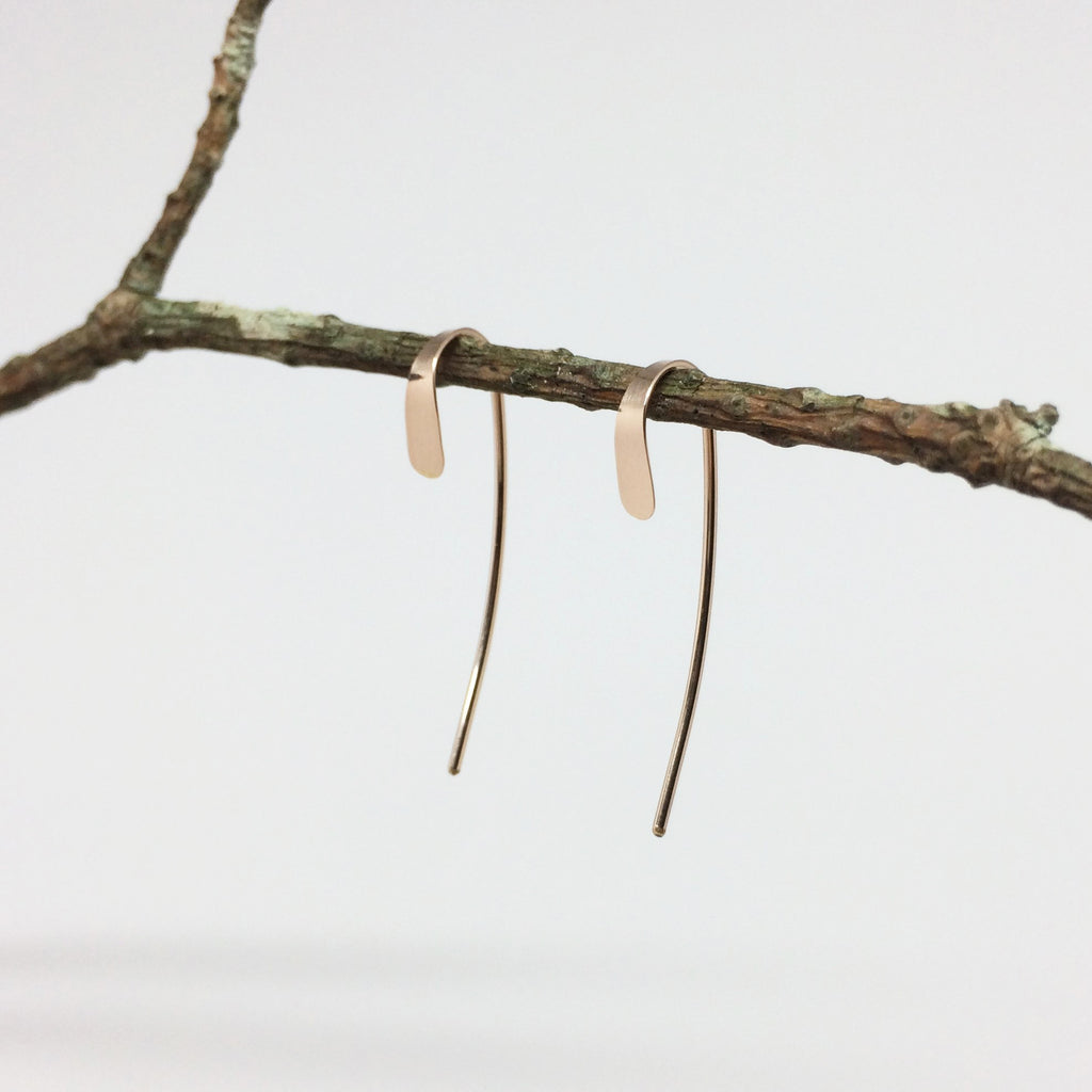 Rose Gold Small Crescent Open Hoops