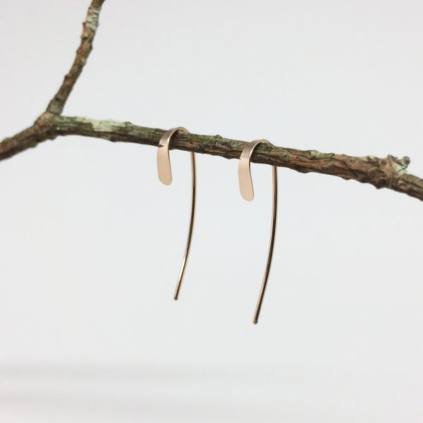 Rose Gold Small Crescent Open Hoops