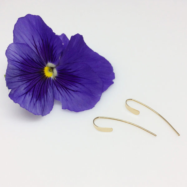 Gold Small Crescent Open Hoops