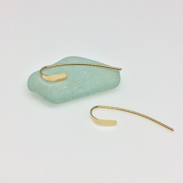 Gold Small Crescent Open Hoops