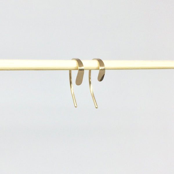 Tiny Gold Crescent Open Hoops