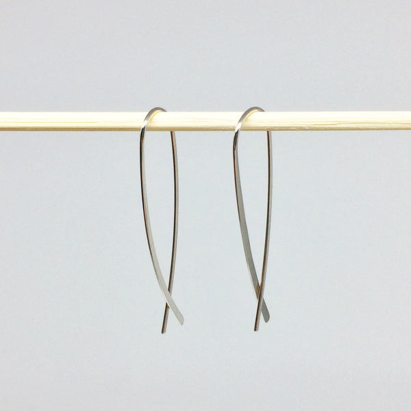Silver Crossover Open Hoops