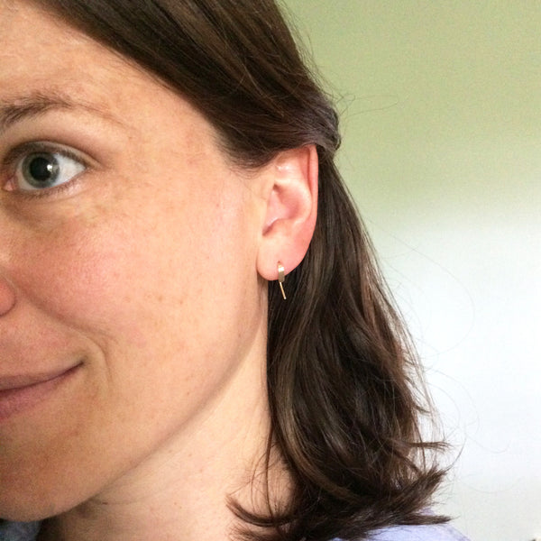 Tiny Gold Crescent Open Hoops