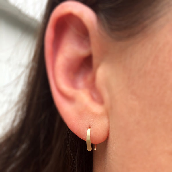 Tiny 14k Gold Open Hoops