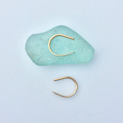 Tiny 14k Gold Open Hoops