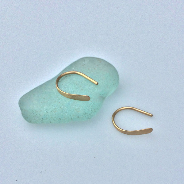 Tiny 14k Gold Open Hoops