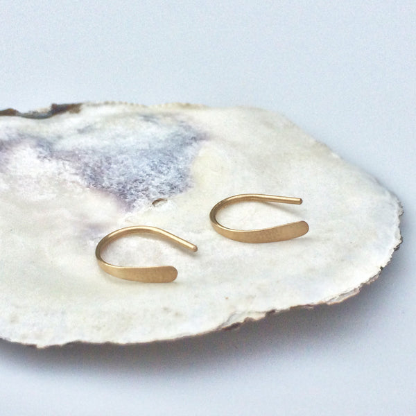 Tiny 14k Gold Open Hoops