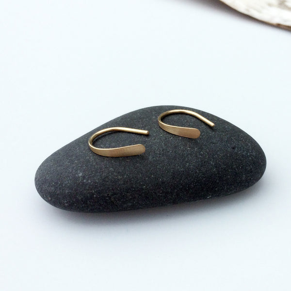 Tiny 14k Gold Open Hoops