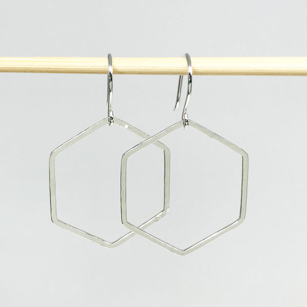 Hexagon Hoop Earrings