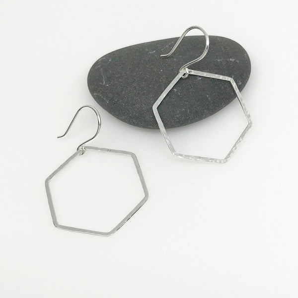 Hexagon Hoop Earrings