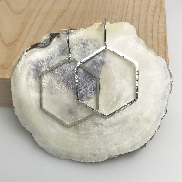 Hexagon Hoop Earrings