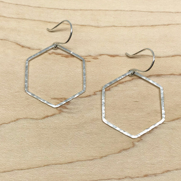 Hexagon Hoop Earrings