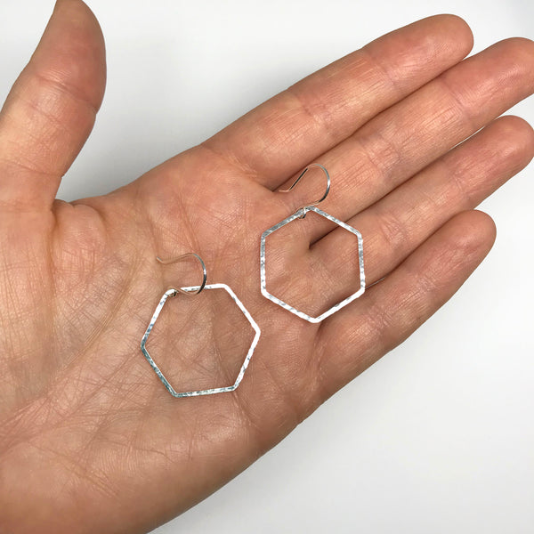 Hexagon Hoop Earrings