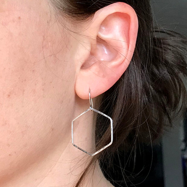 Hexagon Hoop Earrings