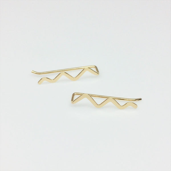 Gold Scribble Ear Climber