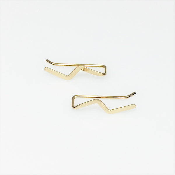 Gold Lightning Flash Ear Climber