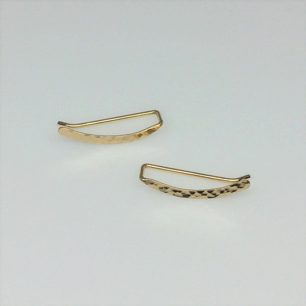 Gold Hammered Sweep Ear Climber