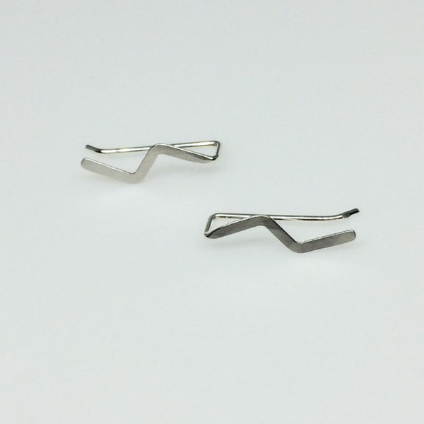 Silver Lightning Flash Ear Climber