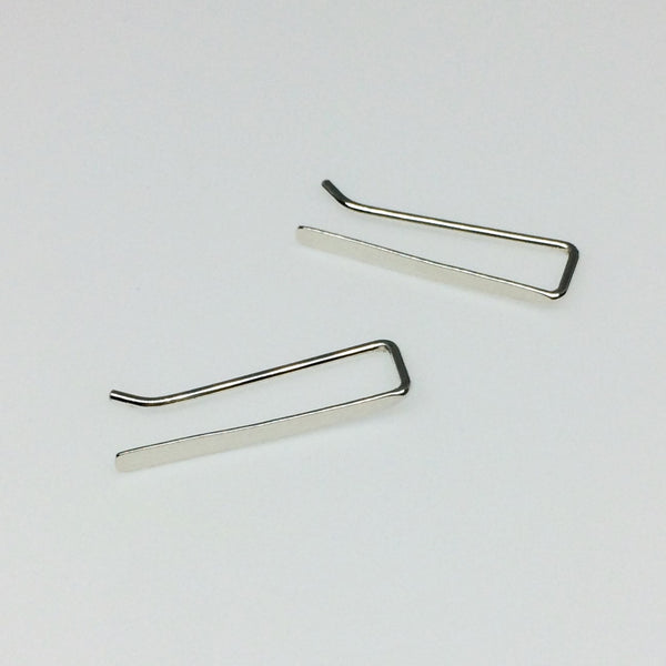 Silver Smooth Straight Ear Climber