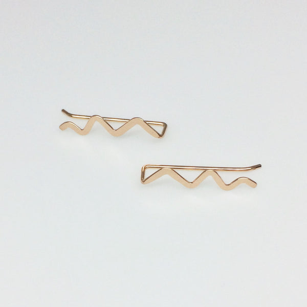 Rose Gold Scribble Ear Climber