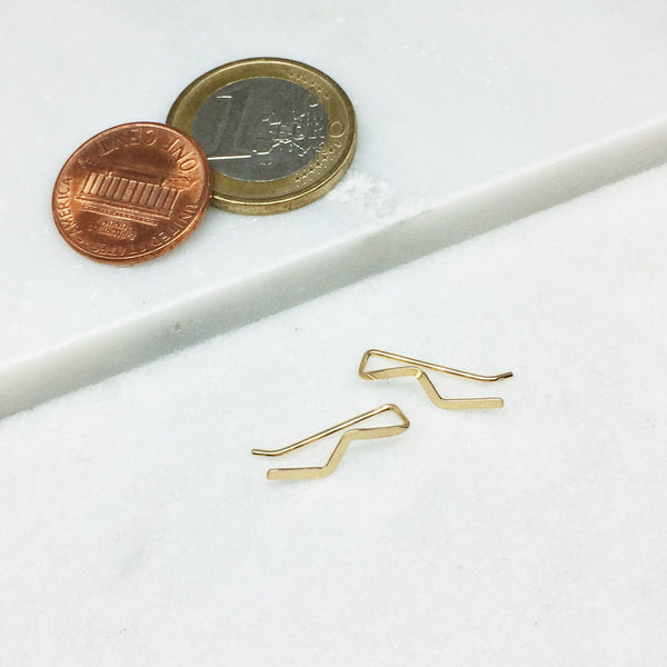 Gold Lightning Flash Ear Climber